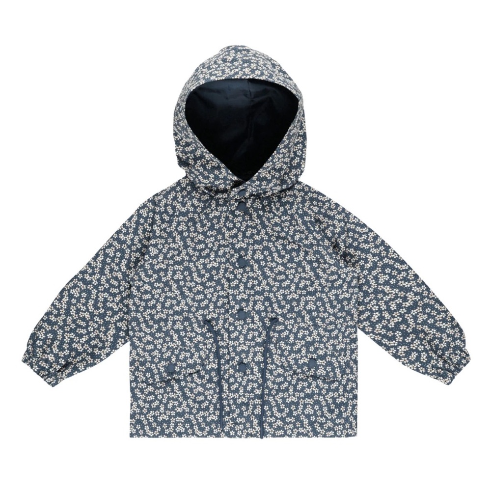 Rylee + Cru Floral Raincoat - Navy and White